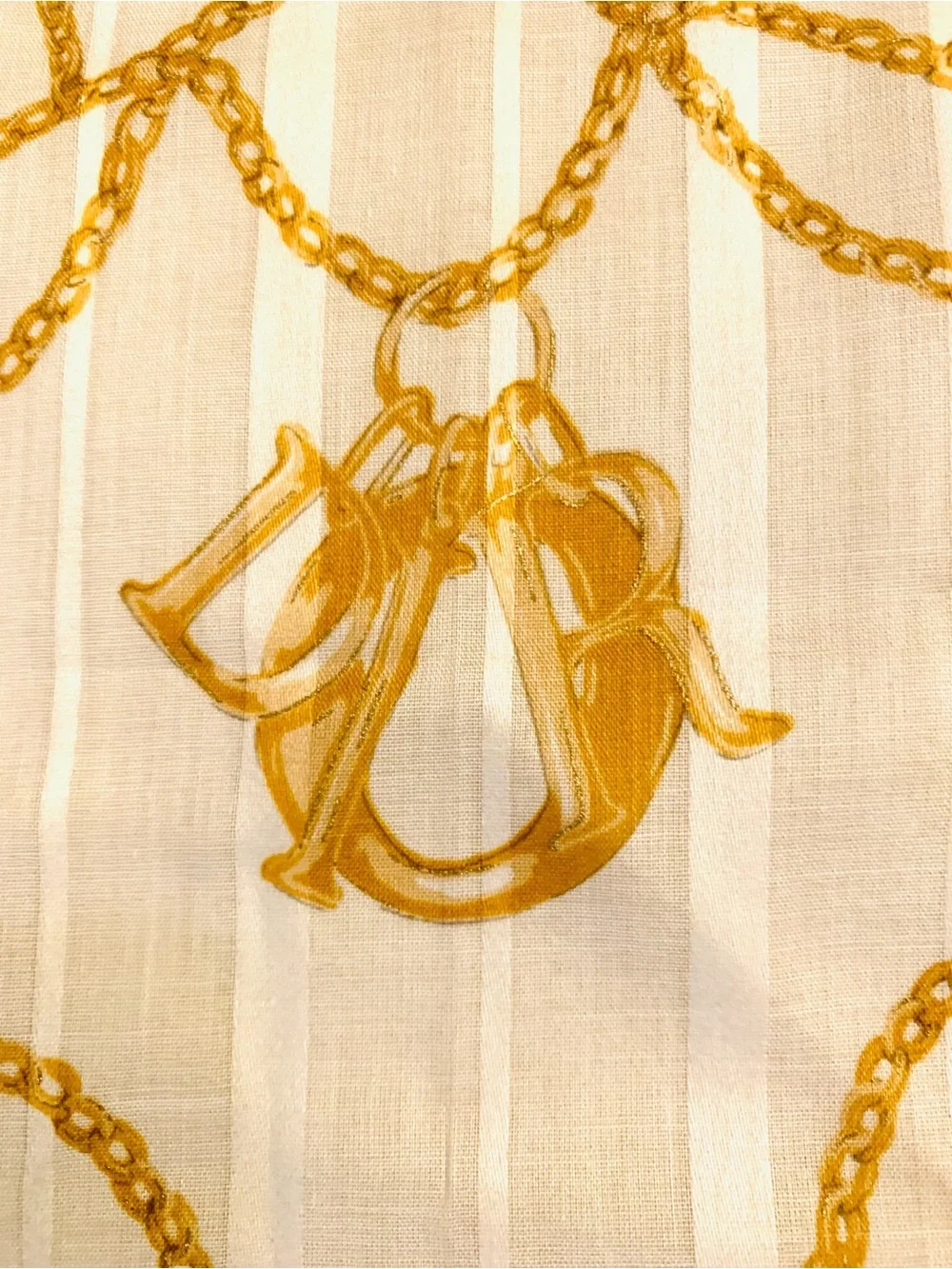 Christian Dior Vintage 19” Floral Handkerchief NWT Yellow Gold CD Japan Unused